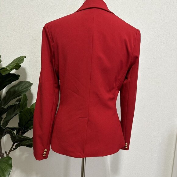 Boston Proper Andrea Behar Women's Royal Crest Blazer Jacket Size 6 Red NWOT - Picture 4 of 12